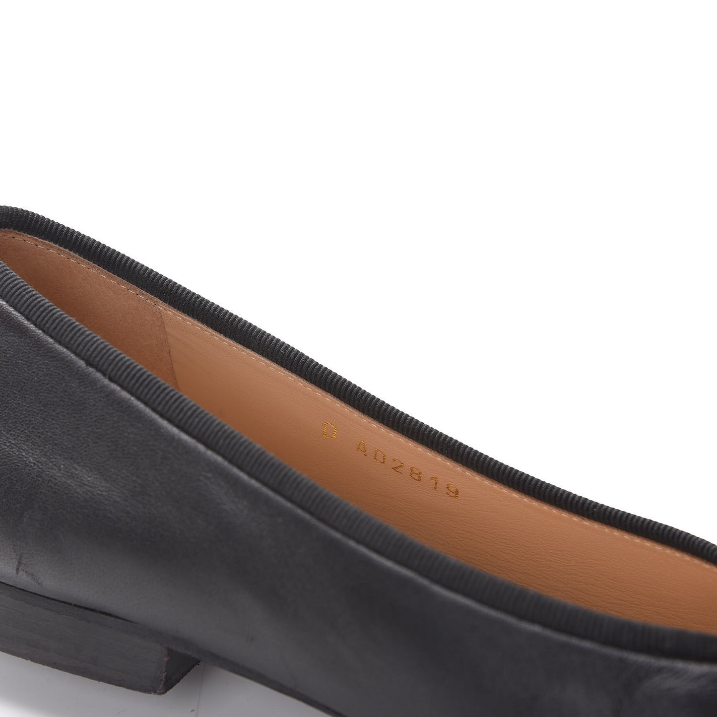 Lambskin Patent Cap Toe Ballerina Flats 37.5 Black