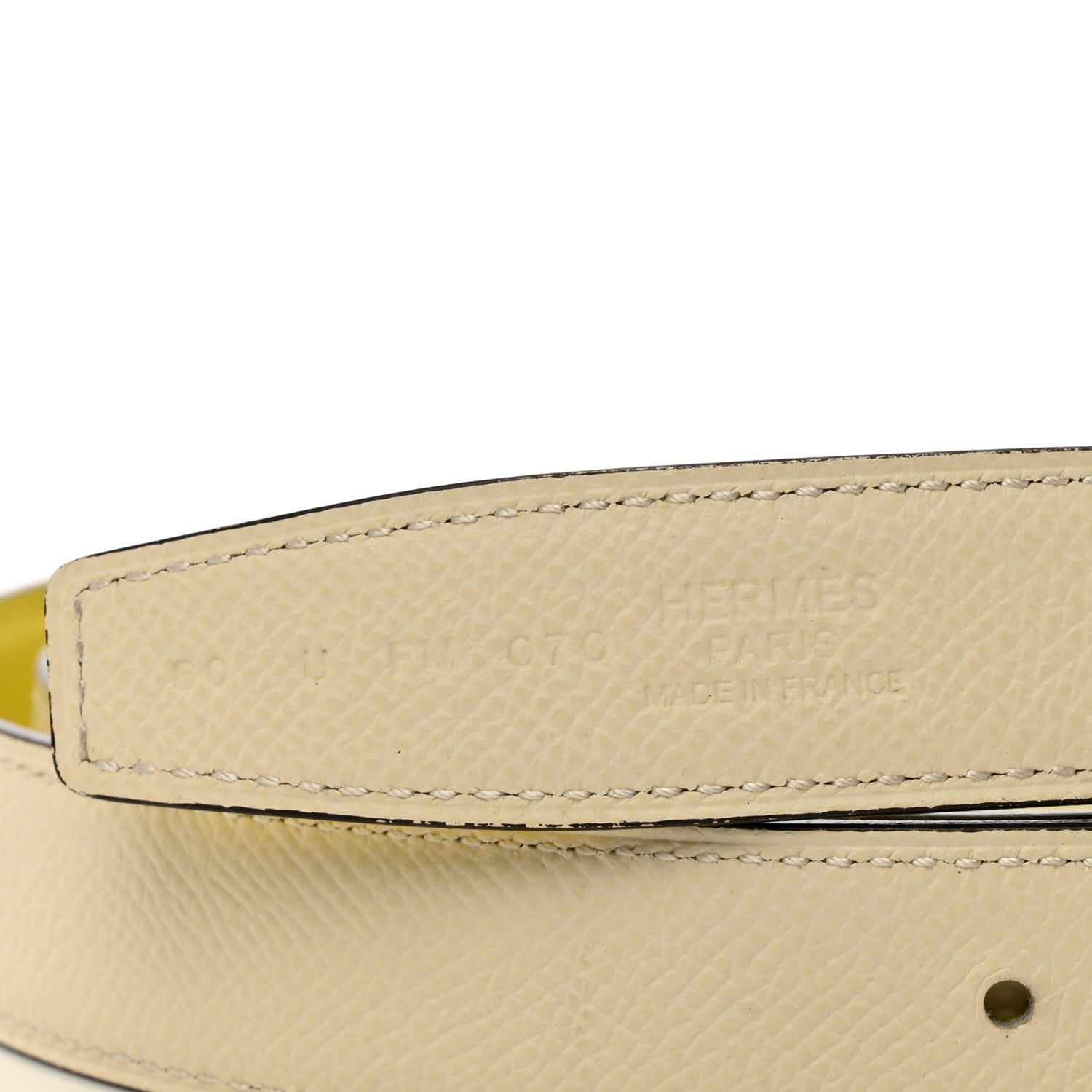 Hermes Swift Epsom 24mm Belt Strap 80 32 Nata Lime 3 of 5