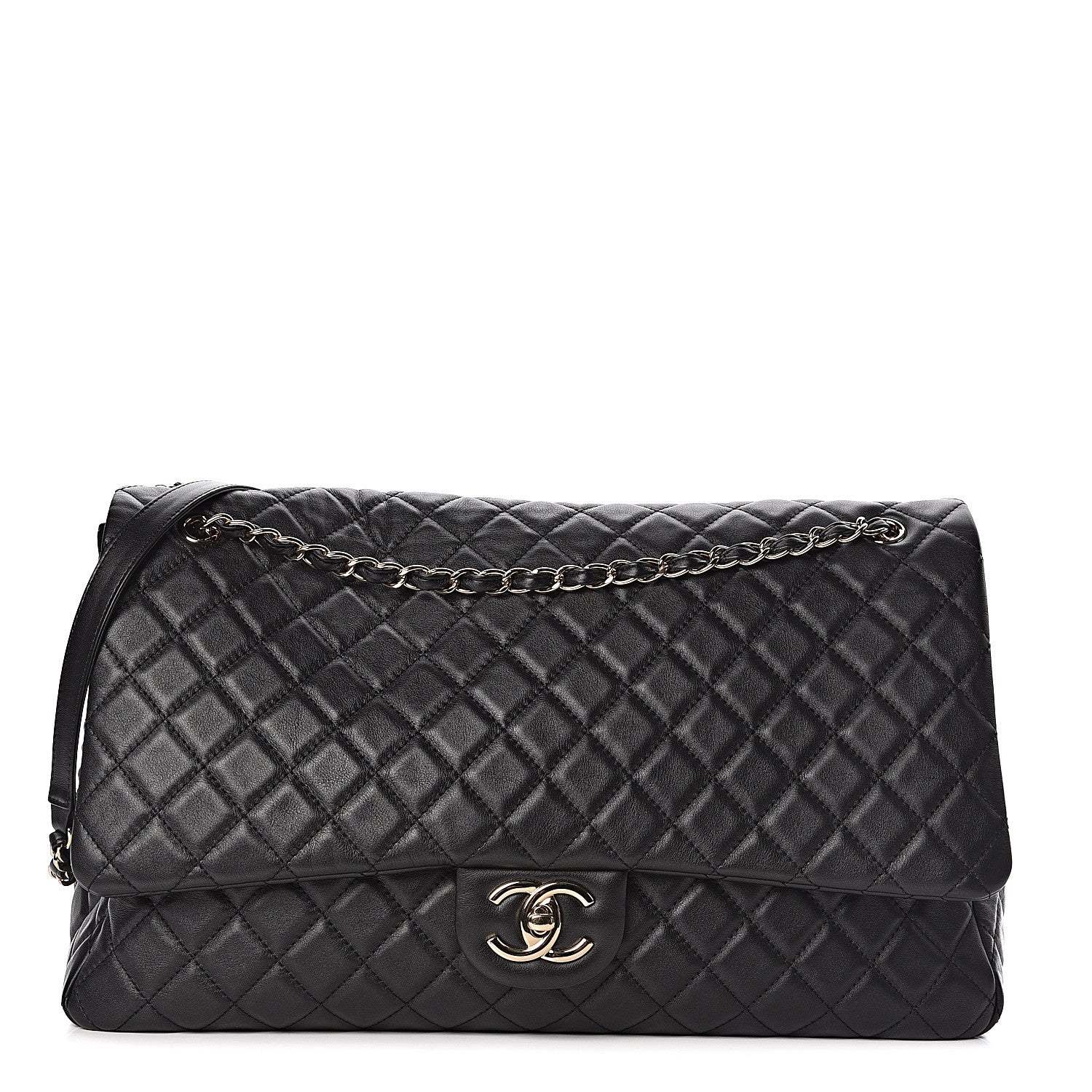 Chanel Calfskin Quilted XXL Travel Flap Bag Black 1 of 10