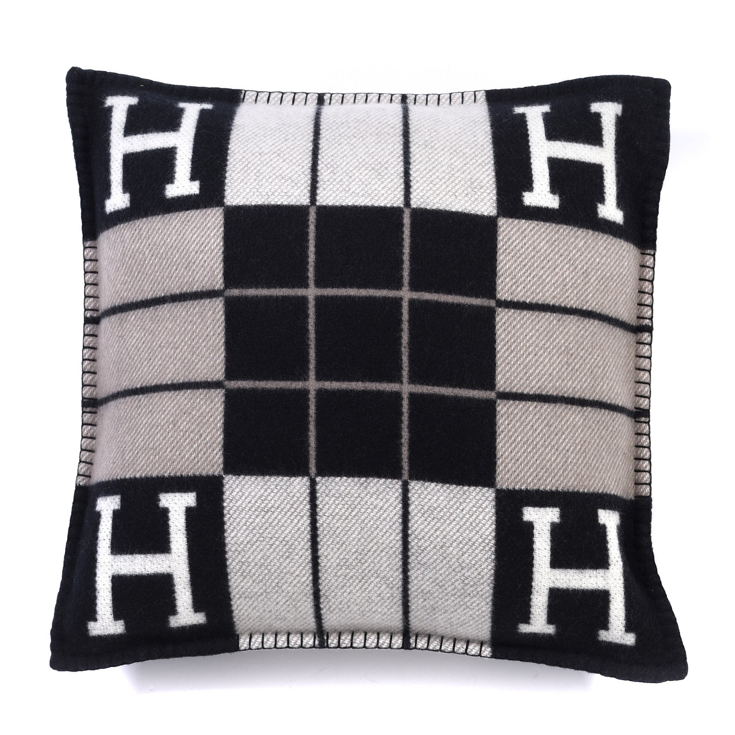 Wool Cashmere Avalon III Pillow PM Ecru Black