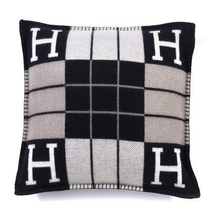 Hermes Wool Cashmere Avalon III Pillow PM Ecru Black 1 of 3