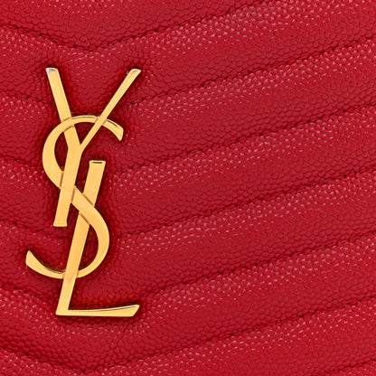 Saint Laurent Grain De Poudre Matelasse Monogram Mini Lou Camera Bag Eros Red 8 of 15