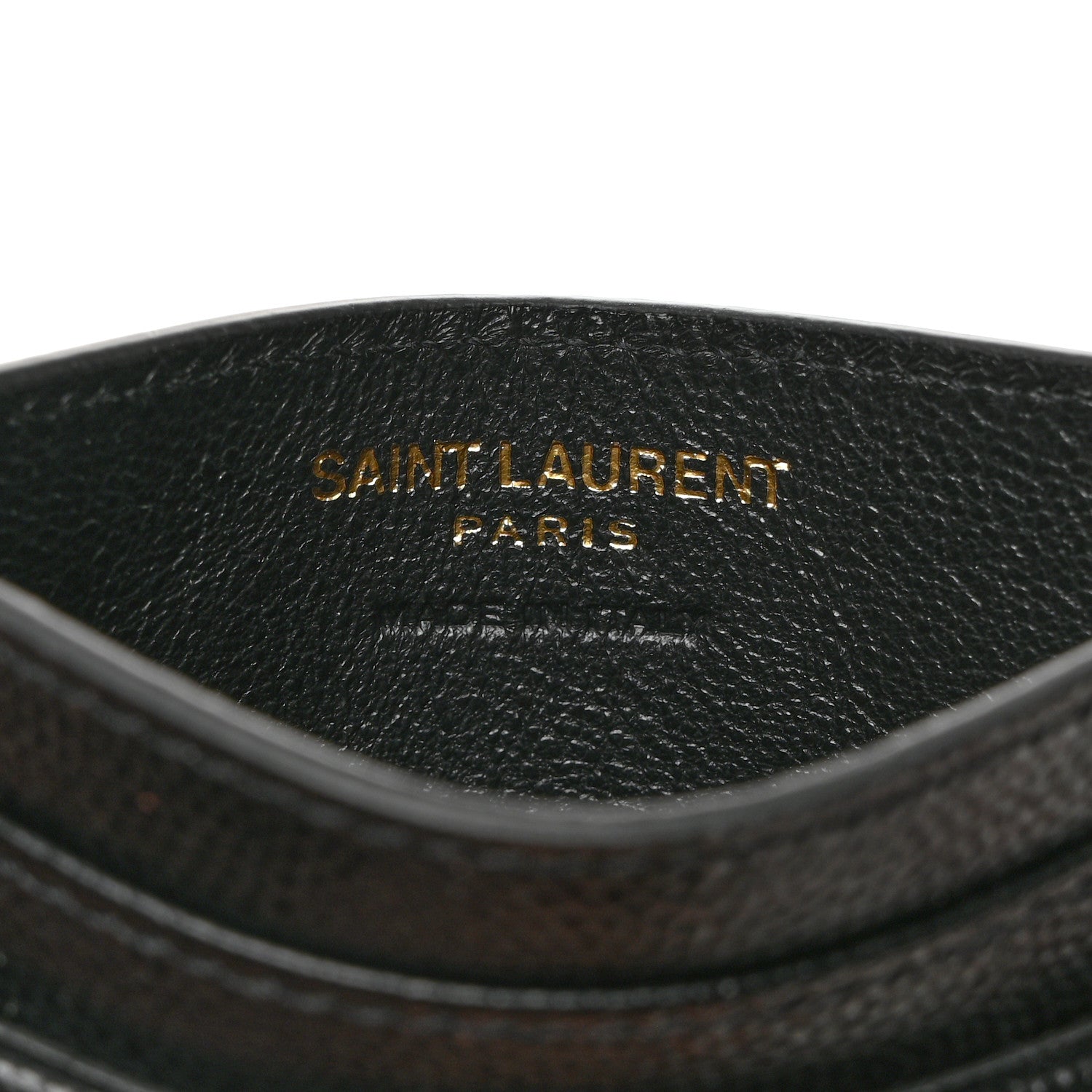 Saint Laurent Grain De Poudre Matelasse Chevron Monogram Credit Card Case Black 7 of 8