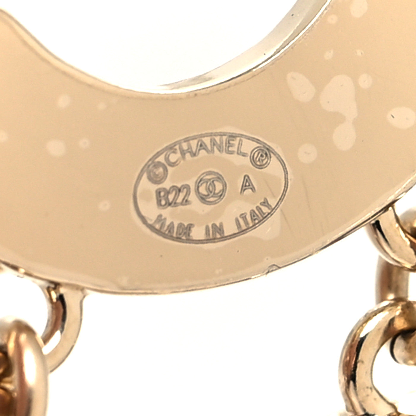 Metal Enamel Cha-Nel Logo Drop Earrings Black White