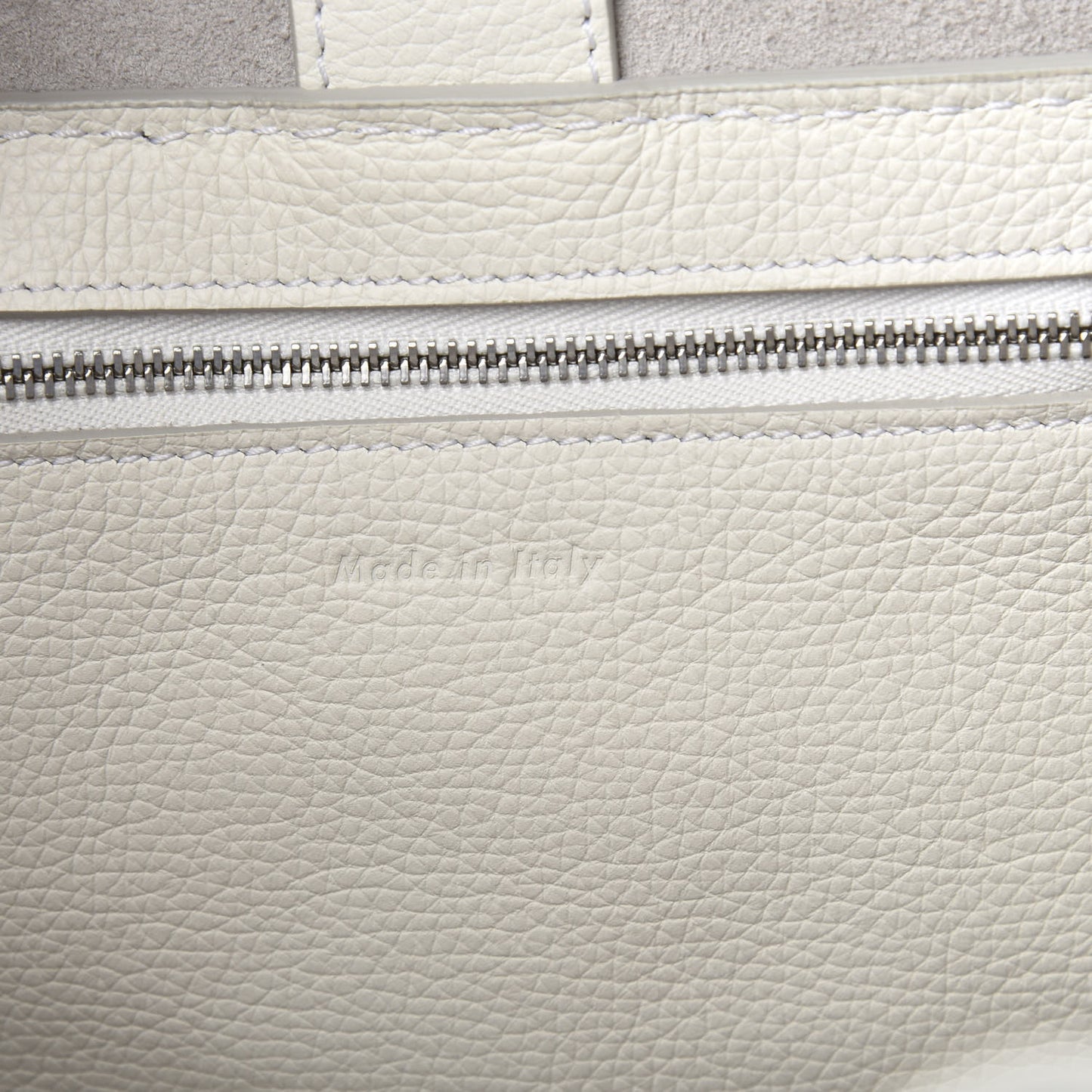 Supple Grained Calfskin Small Big Bag White