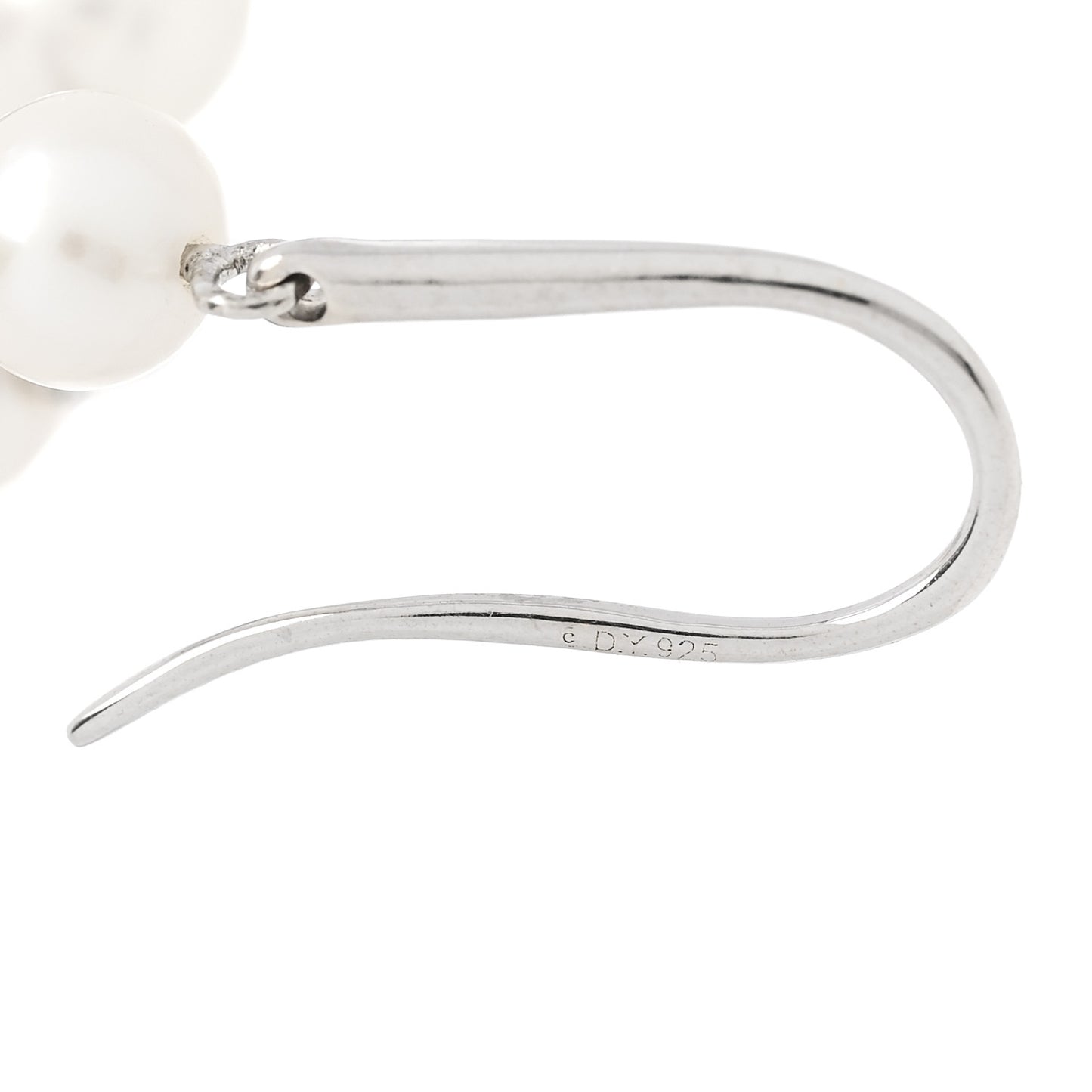 Sterling Silver 18K White Gold Cultured Pearl Box Chain Drop Earrings