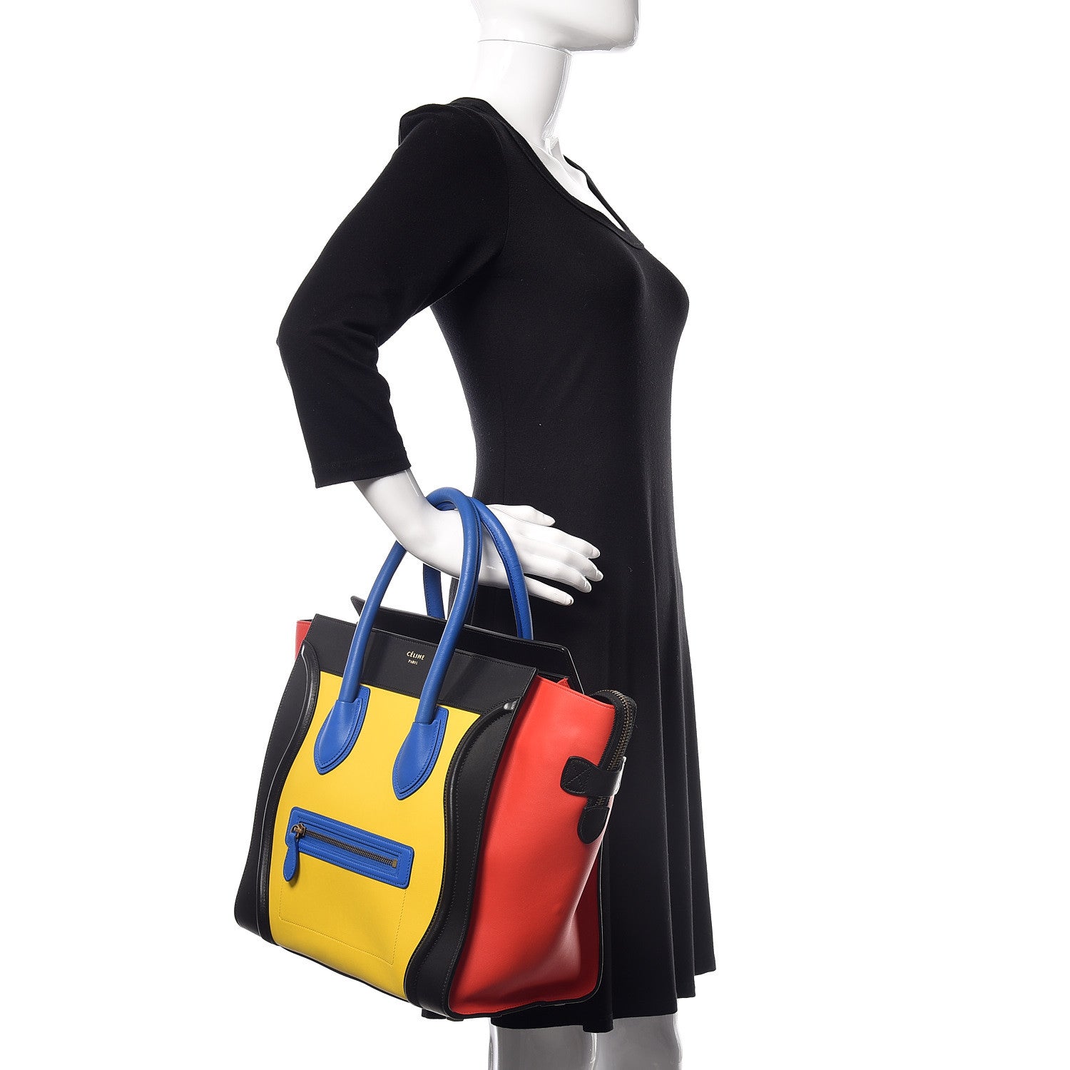 Celine Smooth Calfskin Mini Tri-Color Luggage Sunflower 2 of 9