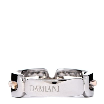 Damiani 18K White Pink Gold Diamond Chain Link Band Ring 53 6.25 2 of 5