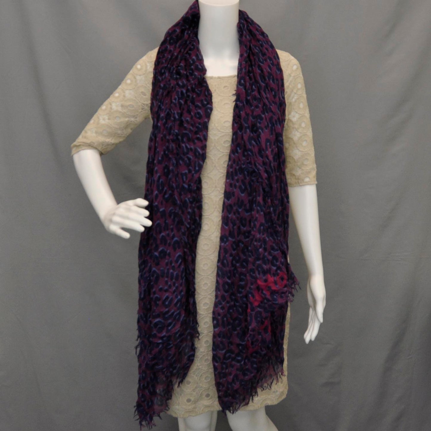 Cashmere Silk Leopard Stole