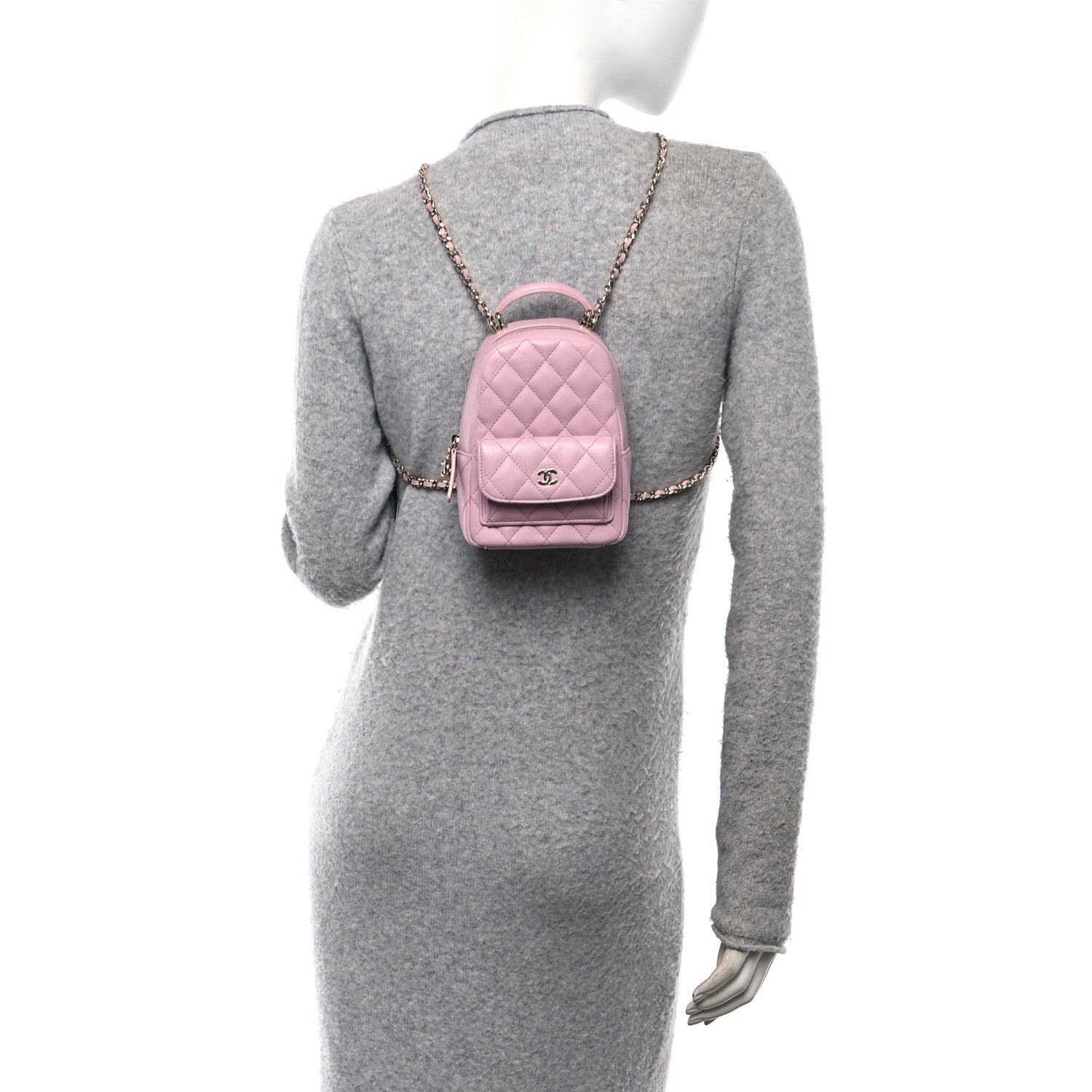 Chanel Caviar Quilted CC Mini Classic Backpack Lilac 2 of 11