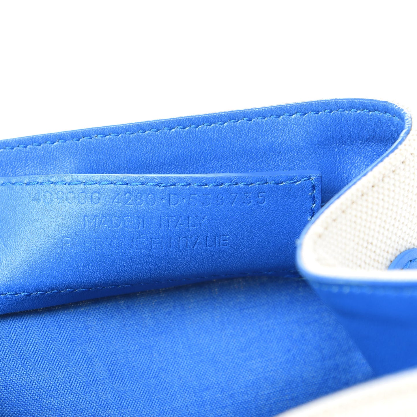 Cotton Canvas Calfskin Bucket Bag Bleu Pacifique