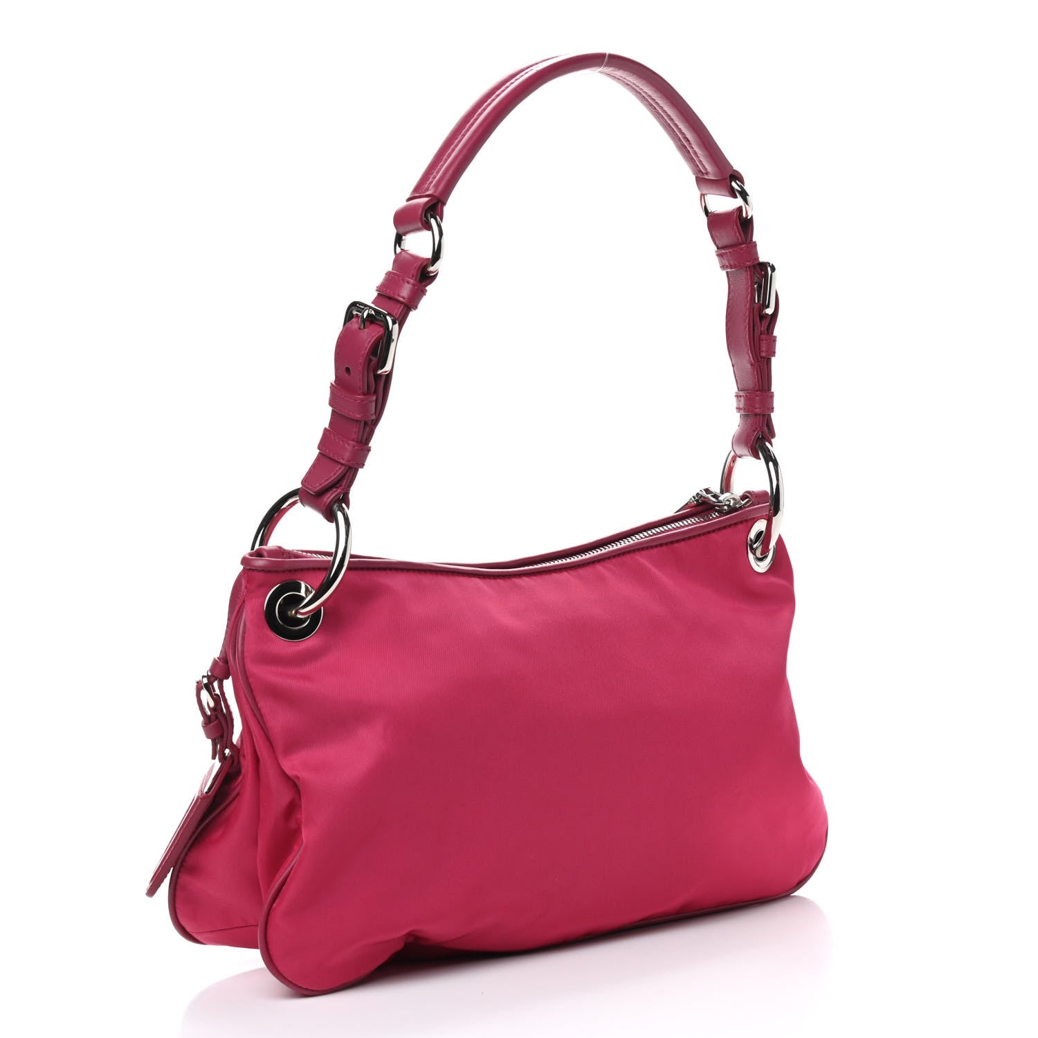 Prada Tessuto Nylon Soft Calfskin Shoulder Bag Ibisco 3 of 9