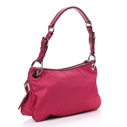 Prada Tessuto Nylon Soft Calfskin Shoulder Bag Ibisco 3 of 9