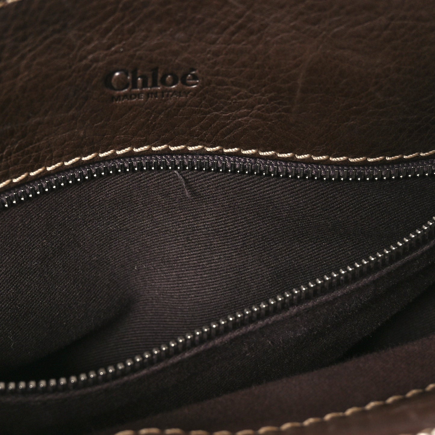 Shiny Tanned Calfskin Medium Edith Bag Brown