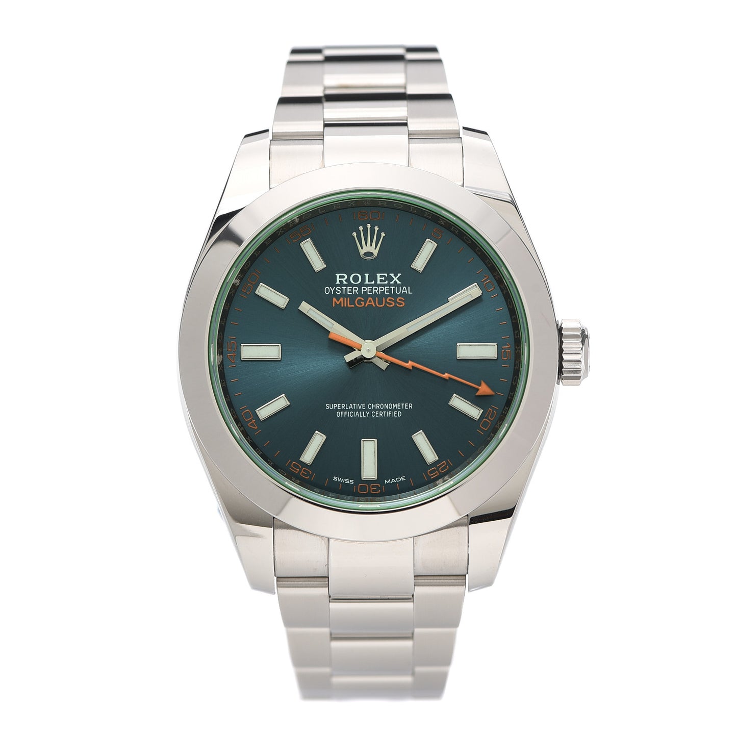 Stainless Steel 40mm Oyster Perpetual Milgauss Watch Z-Blue 116400GV