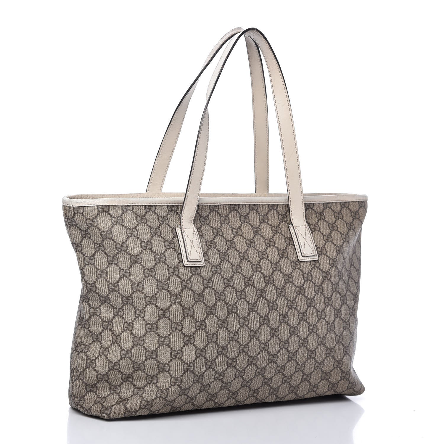 Gucci GG Supreme Monogram Medium Zippered Shopping Tote Off White 3 of 11