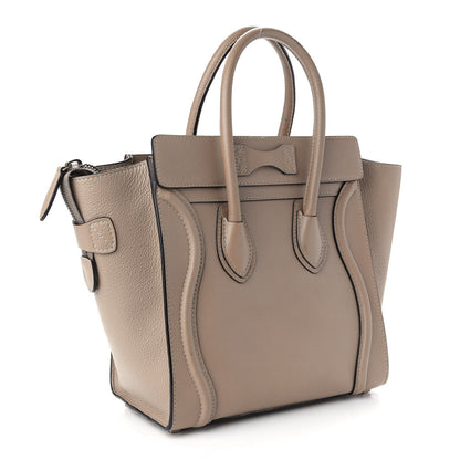 Celine Drummed Calfskin Micro Luggage Dune 3 of 10