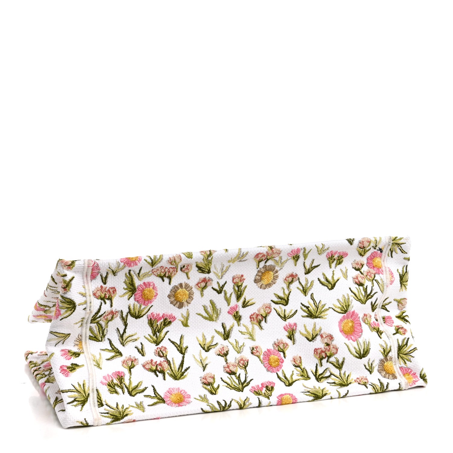 Christian Dior Cotton Toile De Jouy Daisy Garden Embroidered Dior Medaillon Small Book Tote With Strap Pink Multicolor 4 of 12