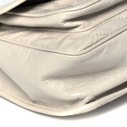 Saint Laurent Crinkled Calfskin Matelasse Monogram Medium Niki Chain Satchel Ivory 7 of 8
