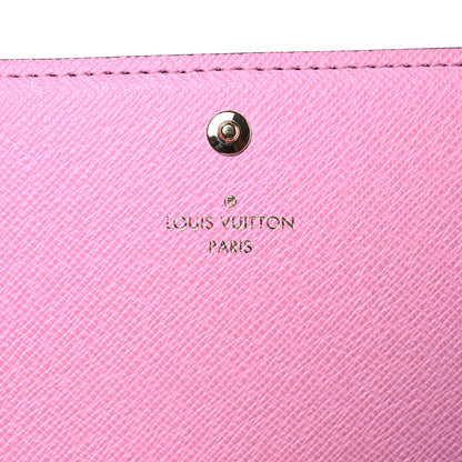 Louis Vuitton Damier Ebene 2022 Christmas Animation London Sarah Wallet Pink 8 of 10