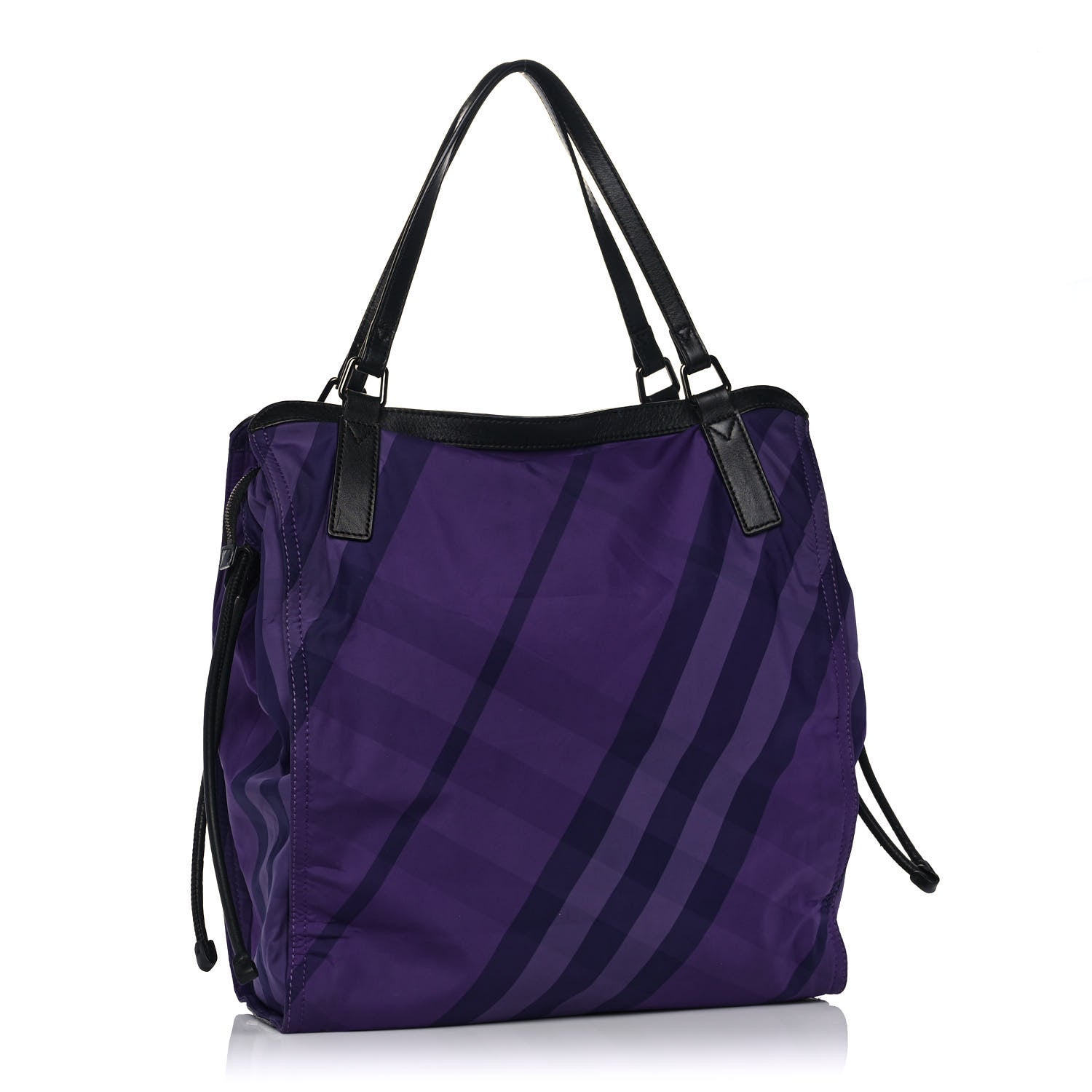 Burberry Nylon Check Small Buckleigh Packable Tote Regency Purple 3 of 13