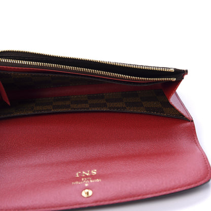Louis Vuitton Damier Ebene Emilie Wallet Red 5 of 10