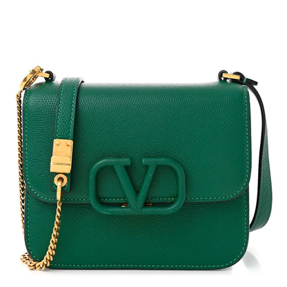 Valentino Garavani Grainy Calfskin Small VSling Shoulder Bag English Green 1 of 9