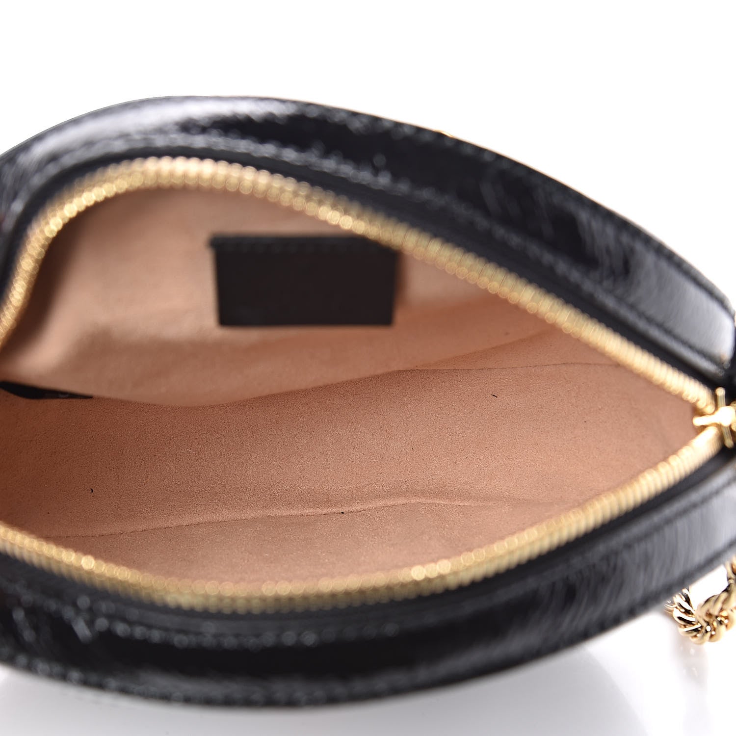 Gucci Suede Patent Web Mini Ophidia Round Shoulder Bag Black 5 of 10