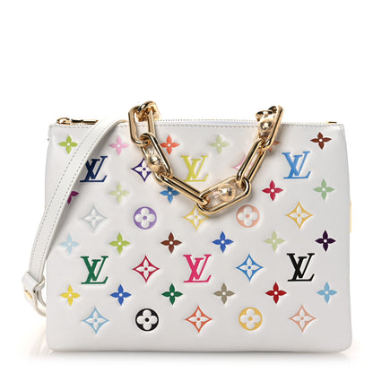 Louis Vuitton LV x TM Lambskin Embossed Monogram Coussin PM White Multicolor 1 of 11