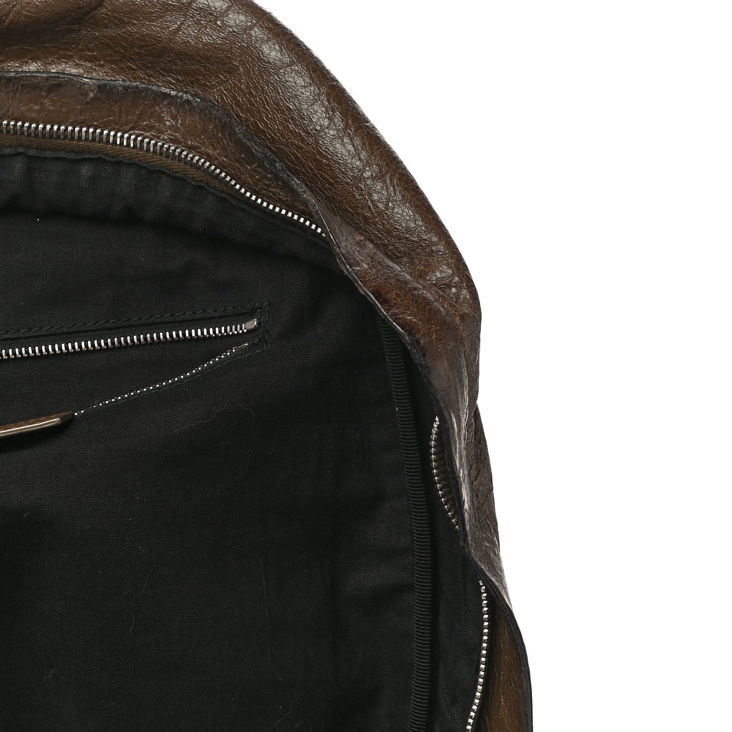 Agneau Classic Silver Hardware Backpack Brown
