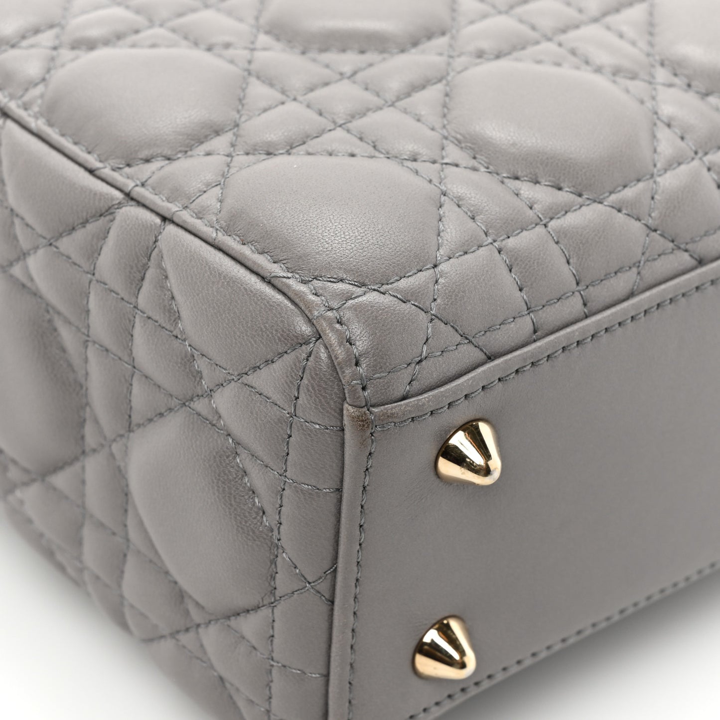 Lambskin Cannage Small Lucky Badges My Lady Dior Grey