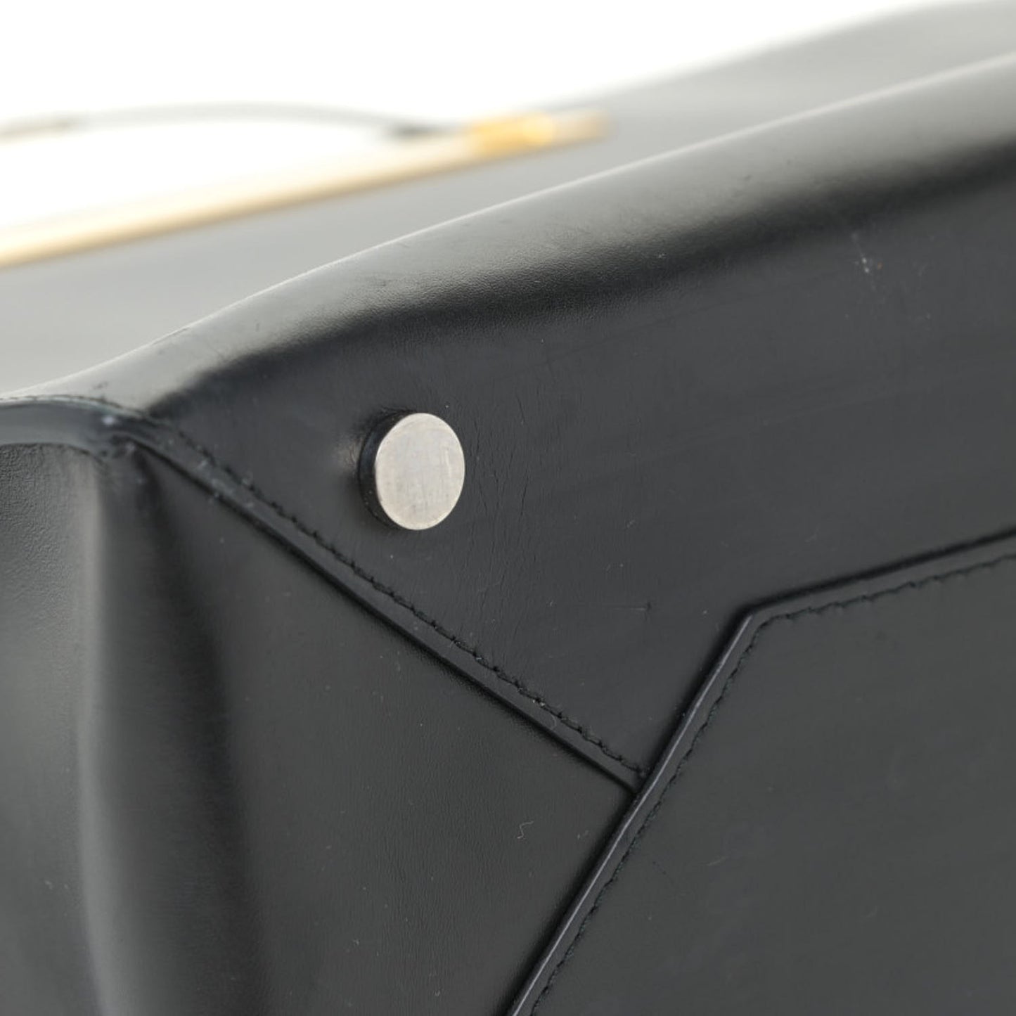 Soft Calfskin Cable Shopper Tote Black