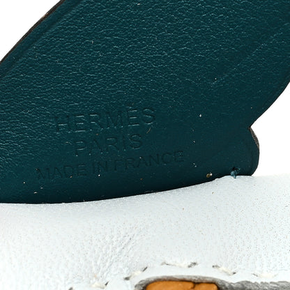 Hermes Milo Lambskin Grigri Rodeo Pegase Horse Bag Charm PM Bleu Brume Sesame Vert Bosphore 3 of 5