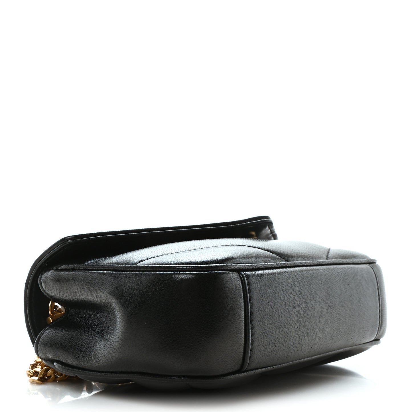 Lambskin Chevron Quilted Mini Loulou Black