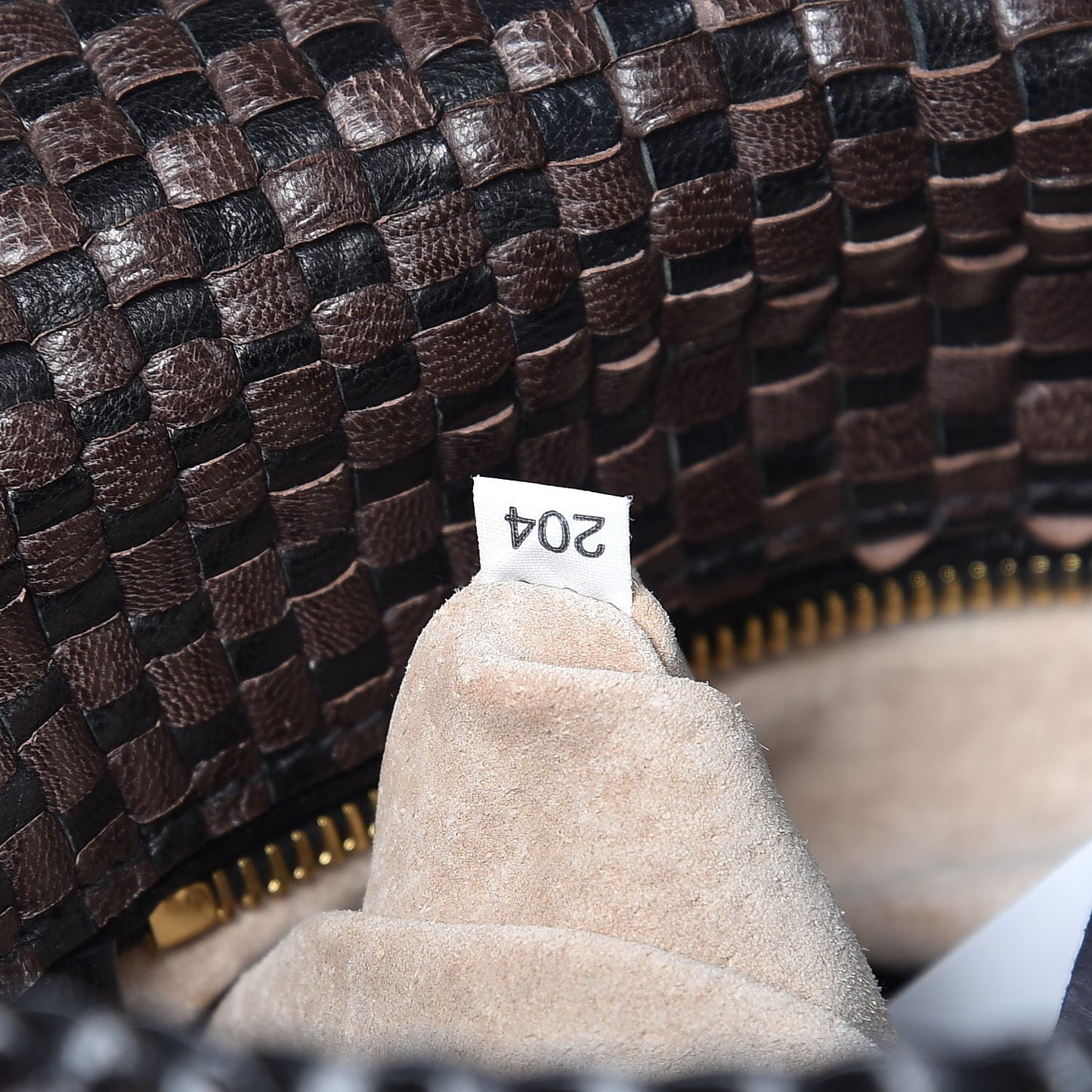 Goatskin Woven Crossbody Bag Moro Black