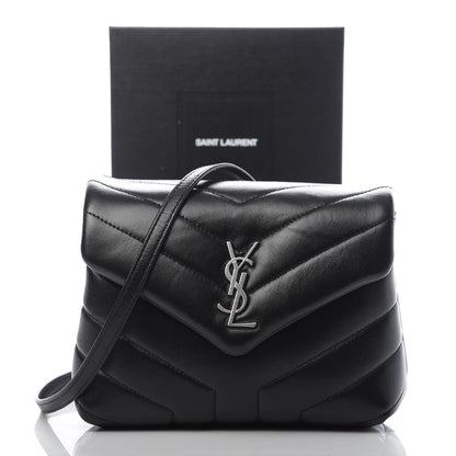 Saint Laurent Calfskin Y Quilted Monogram Toy Loulou Crossbody Bag Black 11 of 11
