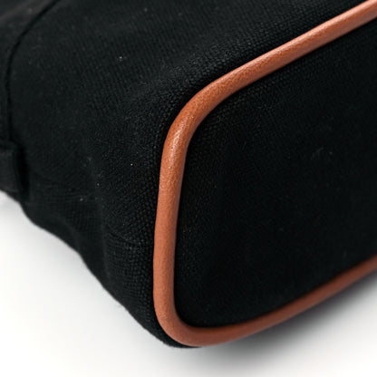 Hermes Cotton Canvas Mini Bolide Travel Cosmetic Pouch Black Black 9 of 11