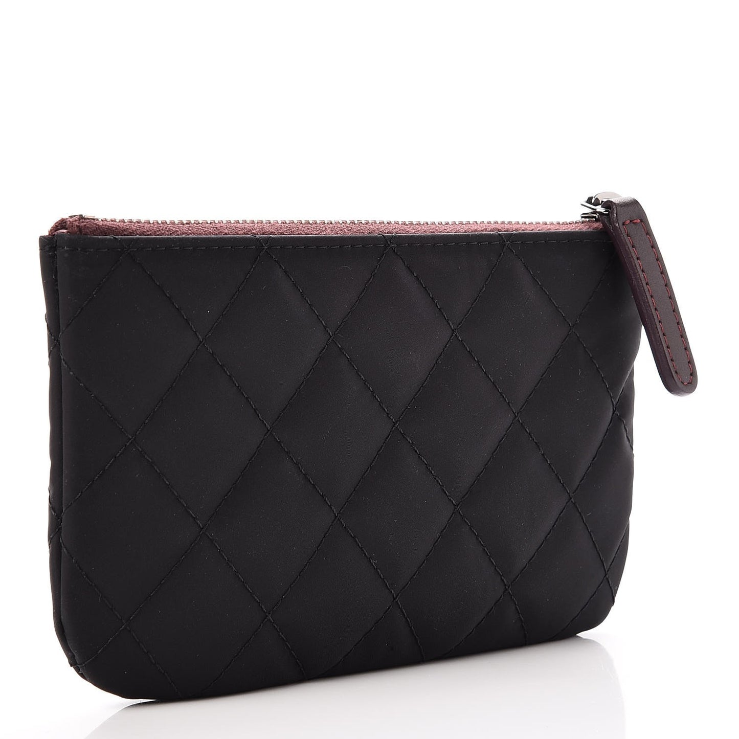 Nylon Quilted Small Cosmetic Case Black