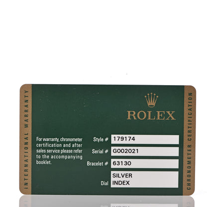 Rolex Stainless Steel 18K White Gold 26mm Oyster Perpetual Datejust Watch Silver 179174 7 of 8
