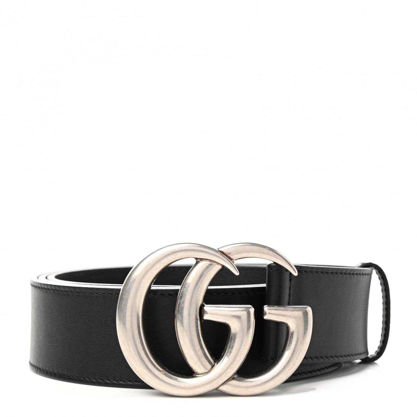 Moon Calfskin Nickel Double G 40mm Belt 110 44 Black