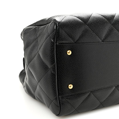 Chanel Metallic Grained Calfskin Quilted Shopping Tote Black 10 of 11