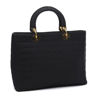Christian Dior Nylon Cannage Large Lady Dior Black 2 of 11
