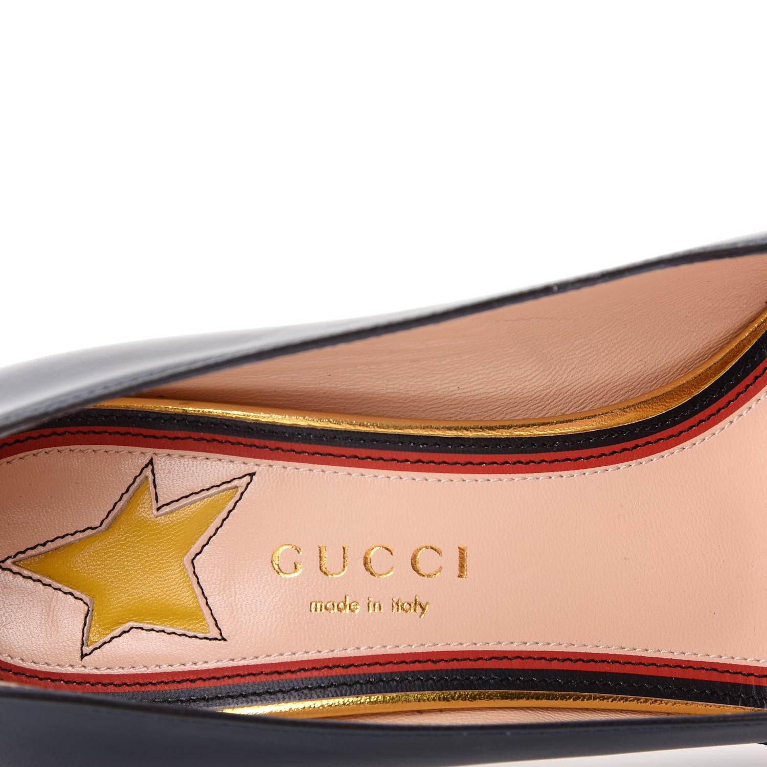 Gucci Malaga Kid Web Bow Pumps 37.5 Navy 8 of 10