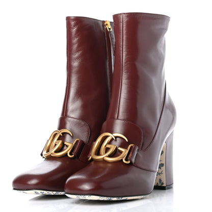 Gucci Malaga Kid GG Victoire 95mm Ankle Boots 39 Vintage Bordeaux 3 of 9