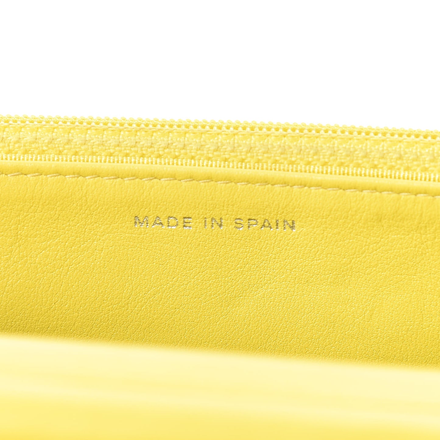 Patent Quilted Wallet On Chain WOC Yellow
