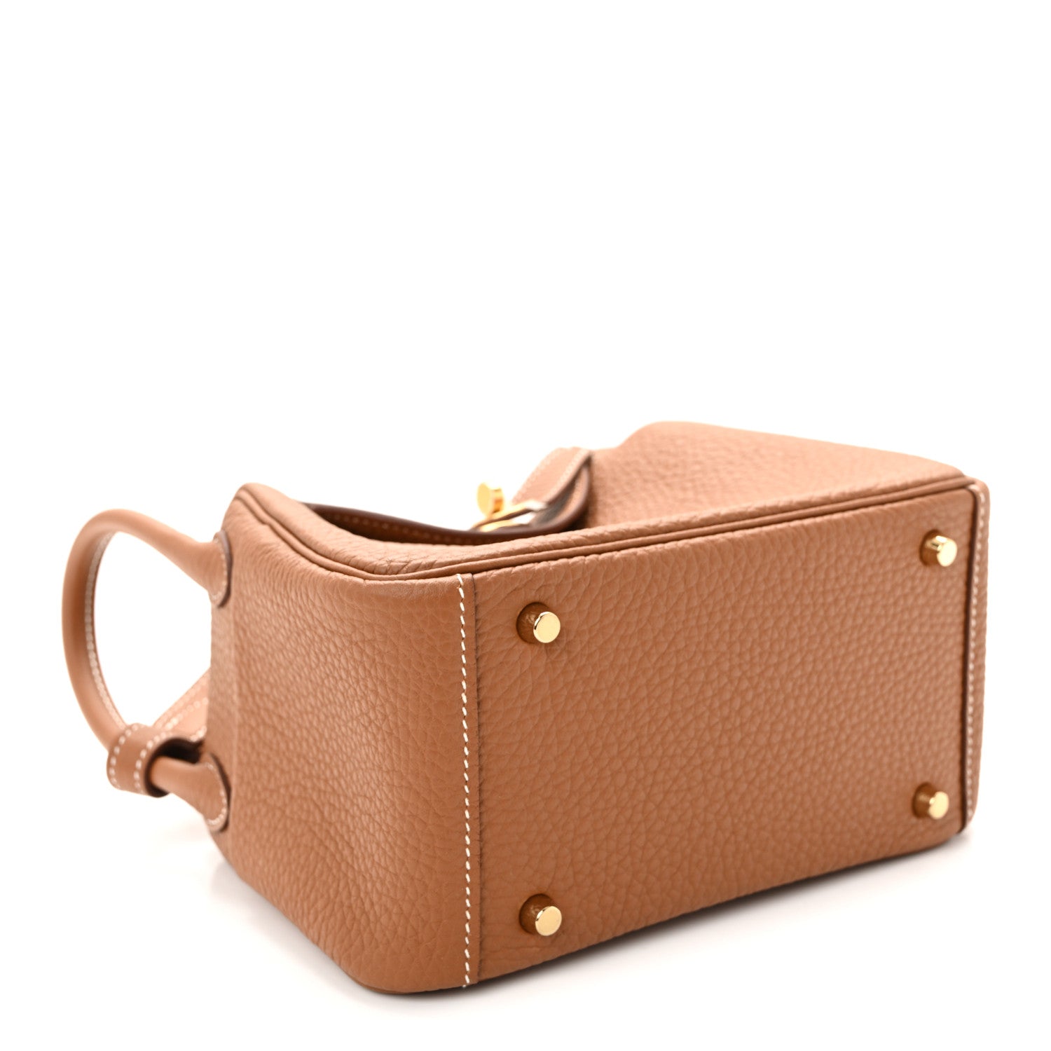 Hermes Taurillon Clemence Mini Lindy 20 Gold 4 of 11