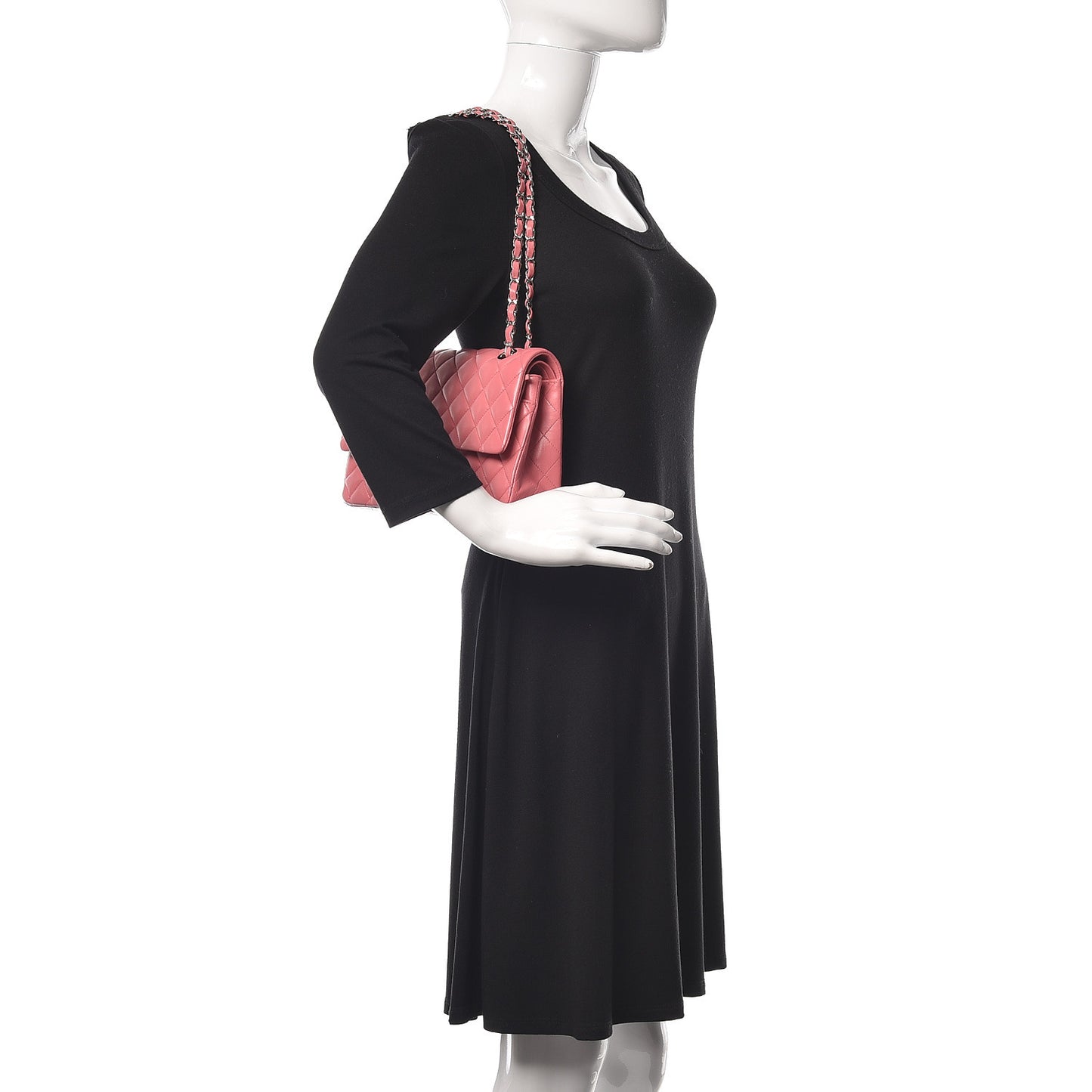 Lambskin Quilted Medium Double Flap Light Pink