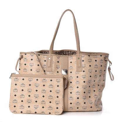 MCM Visetos Large Liz Reversible Shopper Tote Beige 1 of 15