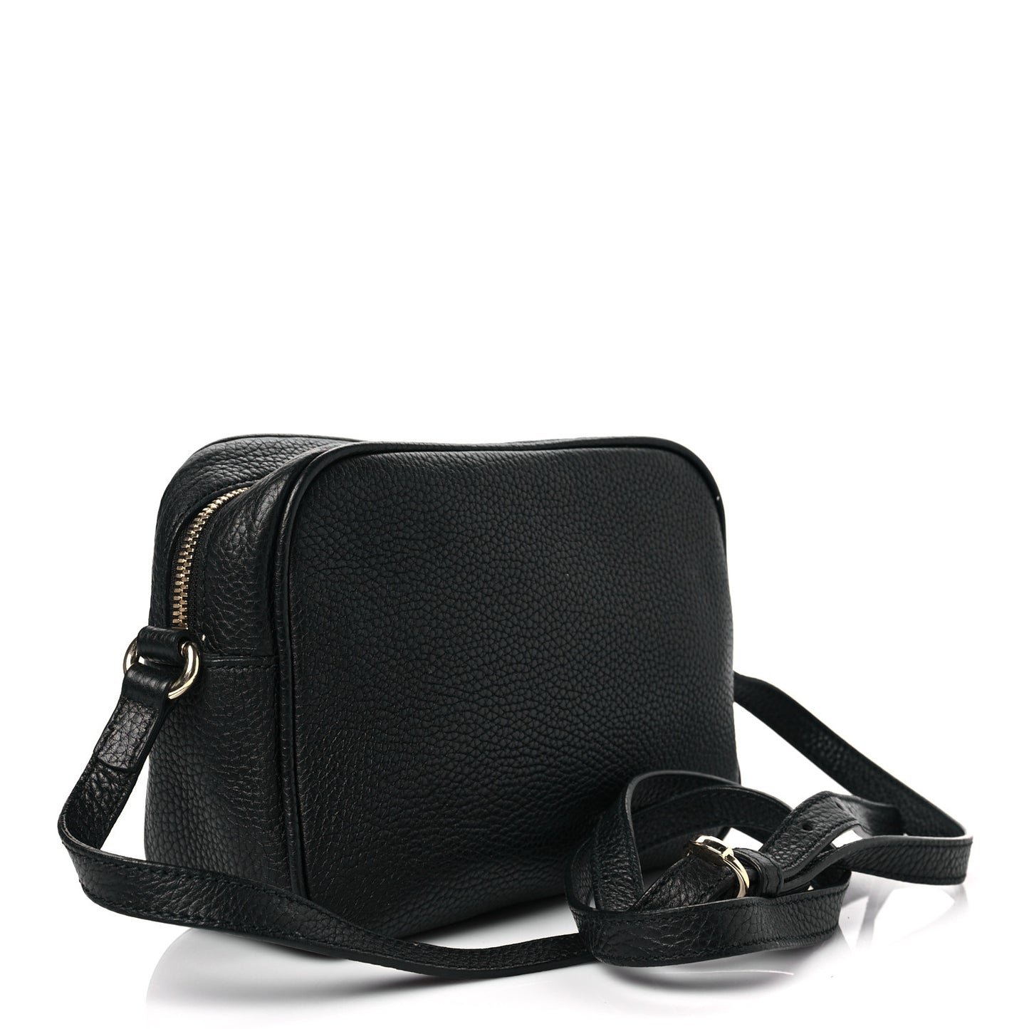 Pebbled Calfskin Small Soho Disco Bag Black