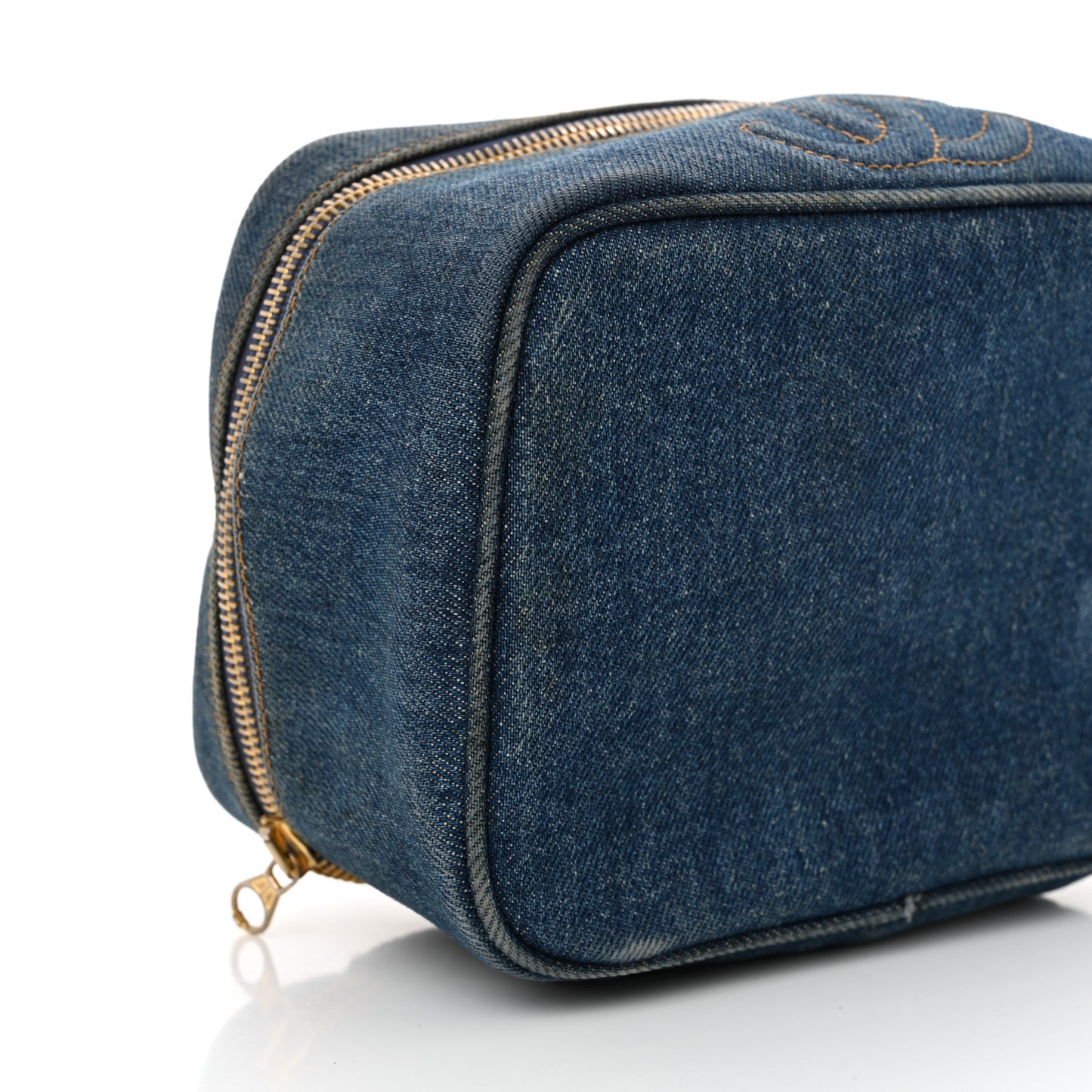 Denim Vanity Cosmetic Case Blue